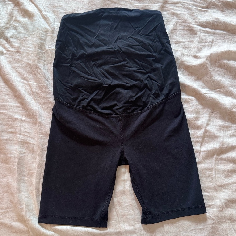 Black Maternity Biker Shorts